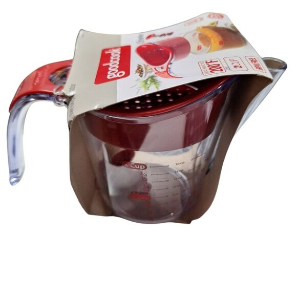 Good Cook Fat Separator Gravy Red 2 Cups Spout Strain Kitchen Gadget Stock - Picture 1 of 8